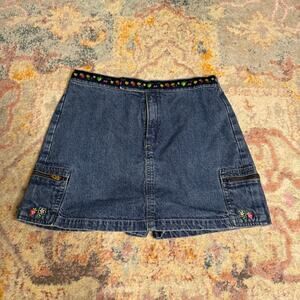 Vintage 90s denim mini skort